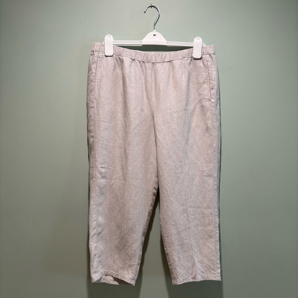 J. Jill Love Linen Gray Cropped Pants‎ Size MP